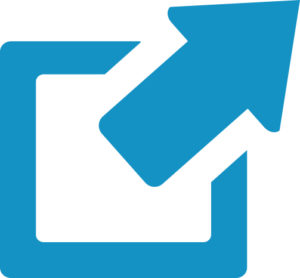 An icon representing an external link, pictured as the outline of a rounded square with an arrow coming out of the upper right corner.
