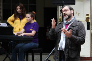 Brian Morrison, from Hands Up, provides ASL interpretation at the Art-Reach Fall Festival 2016.