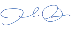 John Orr Signature in blue