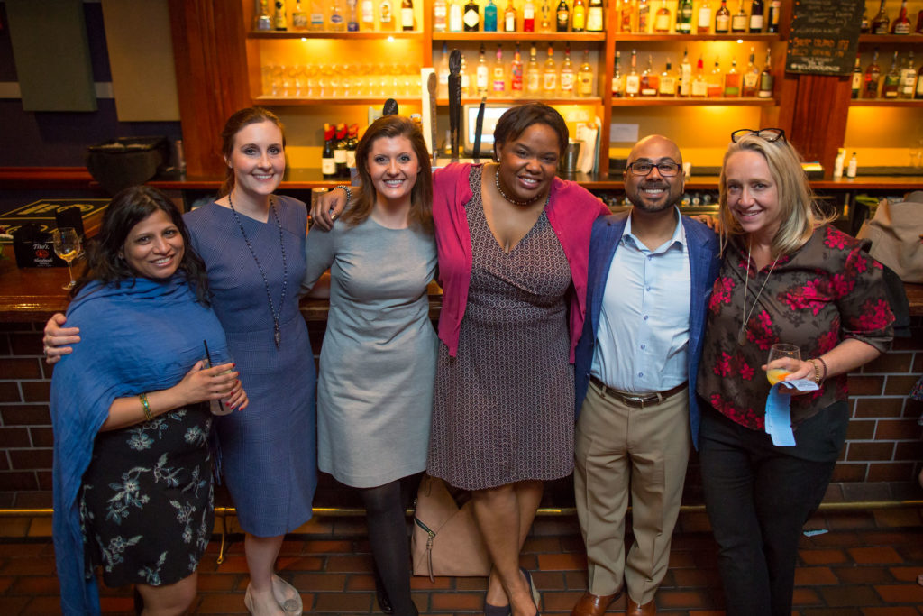 Art-Reach Board Members: Sipi, Amanda, Kara, Talia, Subhash and Michele posing at event