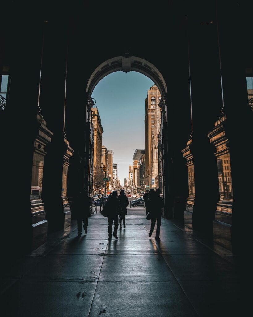 Philadelphia City Hall walkway